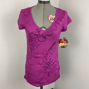 NWT Apple Bottoms Tee Shirt Purple Sparkle M